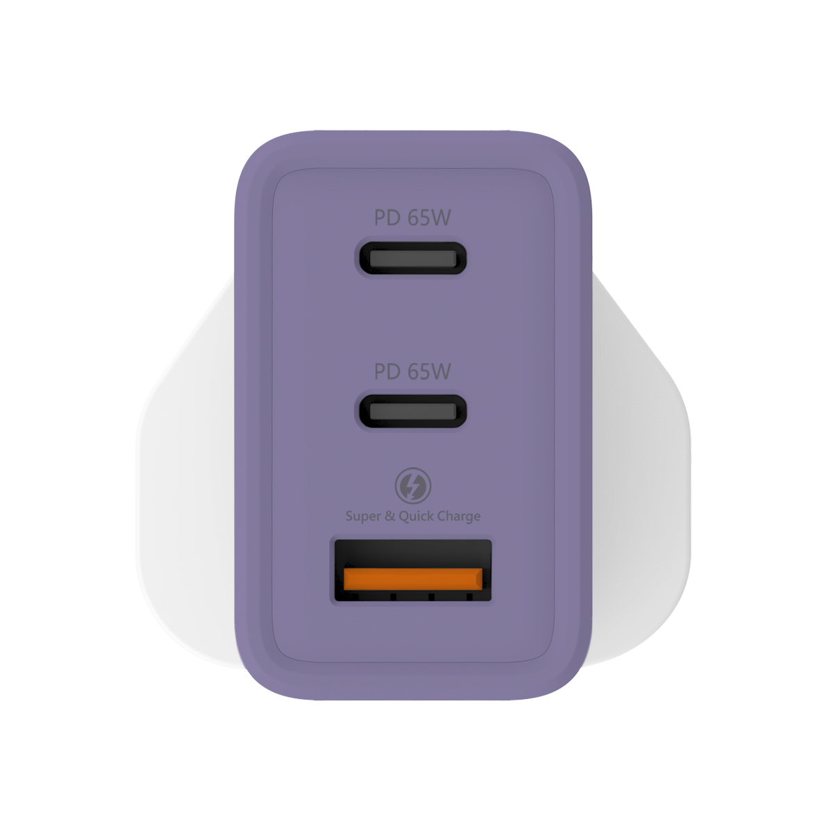 inno3C i-65WT Super Silicon 65W 3-Ports Travel Fast Charger (Deep Purple Gradient), , small image number 2